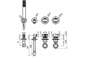 Душевой комплект Webert Opera OA860312010 золото - 2