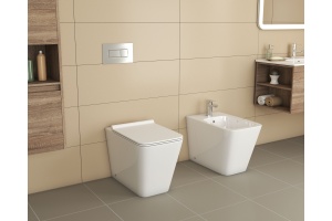 Унитаз GR-PR4414S (600*355*410) БЕЛЫЙ приставной БЕЗОБОДКОВЫЙ с тонкой крышкой, 1 место - 3