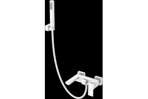 Смеситель для ванны с душем Boheme Qubic белый матовый