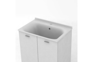 Kerasan Aquadom Раковина 75х50см с 1 отв. выбитым под смеситель (запчасть для комплекта для постирочной 9164), без сифона 7535 , цвет белый