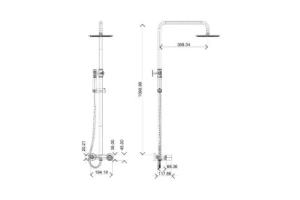 Душевая стойка Boheme Stick черная с золотом - 2