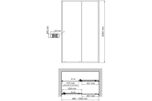 Душевая дверь в нишу Wasserkraft Rhin 44S12 - 3