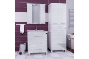 Зеркало-шкаф Санта Омега 75 с подсветкой белый - 3