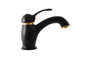Смеситель для раковины Rav Slezak Labe черный матовый - золото