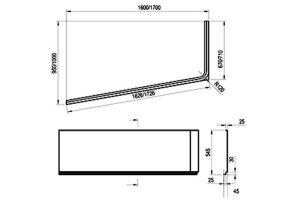 Экран для ванны фронтальный RAVAK 10° (CZ83100A00) - 2