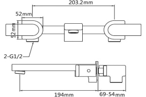 Смеситель Swedbe Platta 5503 С ВНУТРЕННЕЙ ЧАСТЬЮ, для раковины - 2