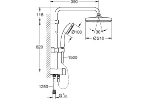 Душевая стойка Grohe New Tempesta System 26381001 - 2