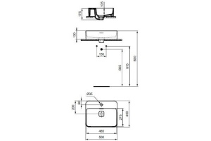 T296601 раковина на столешницу STRADA II Vessel с отверстием под смеситель /50х40/ (белый) - 2