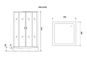 Душевая кабина Niagara Premium NG-6001-01GQ 90х90х210 - 3