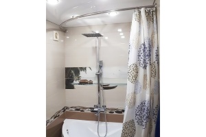 Карниз для ванны 145х145 см Aquatek Ума KARN-0000024, хром - 2