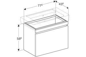 869850000 Renova Nr. 1 Plan шкафчик под раковину 776х586х438 мм белый глянец - 2