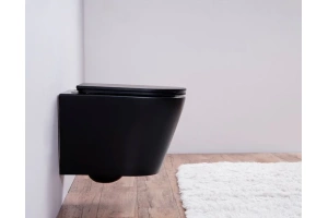 Унитаз подвесной Esbano Clavel с сиденьем микролифт, черный матовый (ESUPCLAVBM) - 3