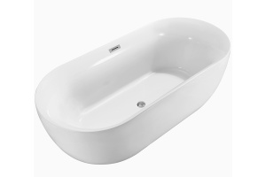 Акриловая ванна Aquatek Афина 170х78 белый с ножками и сливом-переливом (AQ-44778) - 2