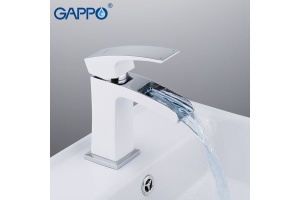 Смеситель для раковины Gappo белый хром