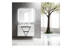 Тумба под раковину Belbagno Vittoria 100х57 Bianco/Nero Lucido (VITTORIA-1000-2C-SO-BNL) - 2