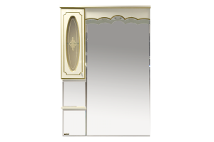 Зеркало-шкаф Misty Монако 80 L бежевый-золото с подсветкой