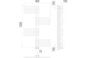 Водяной полотенцесушитель Terminus Европа П24 70х1200 Хром - 3