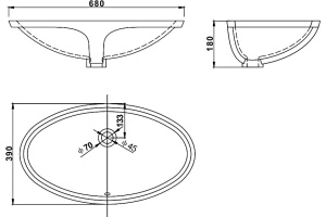 Раковина SSWW CL3122 68 см - 2