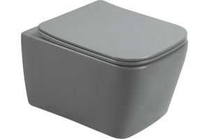 Унитаз подвесной SantiLine SL-5007MG с микролифтом, серый матовый