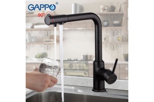 Смеситель для кухни Gappo черный матовый - 3