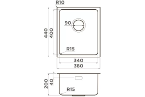 Мойка кухонная Omoikiri Tadzava нержавеющая сталь (4997113) - 2