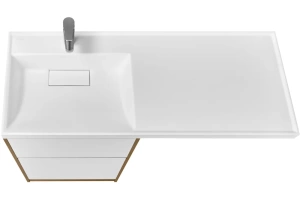 Тумба с раковиной Aquaton Лондри 60 светлое дерево-белый - 2