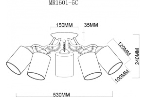 Потолочная люстра MyFar Patrick MR1601-5C - 2