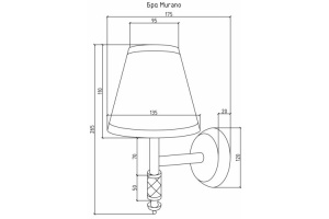 Бра Boheme Murano золото с коричневым абажуром - 2