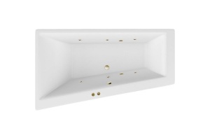 Акриловая ванна Excellent Sfera Slim 170х100 левая белая бронза с гидромассажем