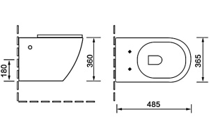 Унитаз подвесной SantiLine SL-5018MB безободковый, с микролифтом - 3
