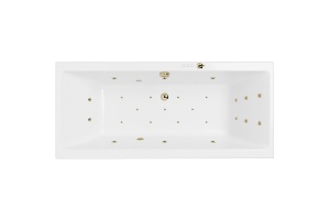 Акриловая ванна Excellent Pryzmat Slim 180x80 белая бронза с гидромассажем