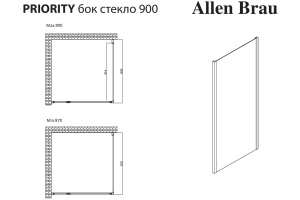 Боковая стенка Allen Brau Priority 90х200 стекло прозрачное профиль хром - 2