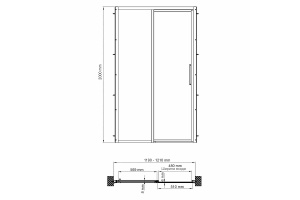 Душевая дверь в нишу Wasserkraft Lopau 120х200 L профиль хром стекло прозрачное - 3