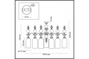 Подвесная люстра Odeon Light Classic Bizet 4855/7C - 3