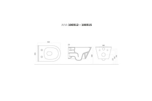 Чаша для подвесного унитаза Boheme Avva белая глянцевая без сиденья - 2