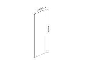 Боковая стенка Vincea Garda 100х190 профиль черный стекло прозрачное - 2