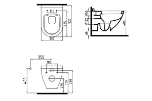 Унитаз подвесной Bien Harmony безободковый - 3