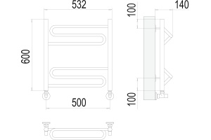 Водяной полотенцесушитель Terminus Юпитер П6 500x600 Хром - 3