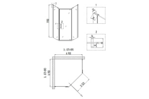 Душевой уголок Niagara Nova NG-6605-08 90x90, пятиугольный - 3