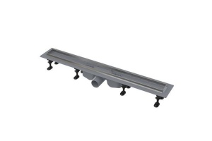 Водоотводящий желоб ALCAPLAST APZ22 с порогами из нержавеющей стали для перфорированной решетки или решетки под кладку плитки 750 мм, APZ22-750