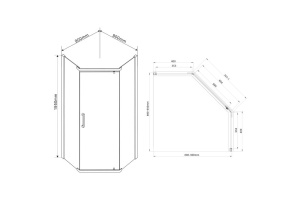 Душевой уголок Vincea Stresa 100х100 хром стекло рифленое - 2