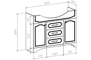 Тумба для комплекта Bellezza Тиффани 105 белая - 2