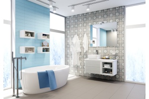 Модуль под раковину Aquaton Брук 60 белый-светлое дерево - 3