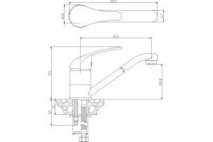 Смеситель для кухонной мойки Rossinka  хром (Y40-22) - 2