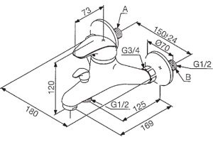 Смеситель для ванны Damixa Space хром (101000000) - 2
