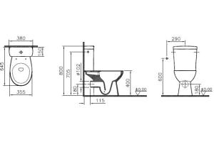 Унитаз-компакт VitrA S10 безободковый с сиденьем микролифт белый - 3