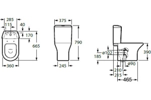 Чаша для унитаза-компакта Roca Leon 7342649000 - 2