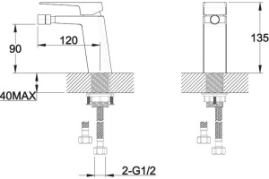 Смеситель BelBagno Arlie ARL BD CRM для биде - 2