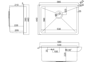 Мойка кухонная Zorg Inox HD 5844 - 2