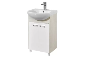 Тумба с раковиной Aquaton Бекка 50 белый - светлое дерево